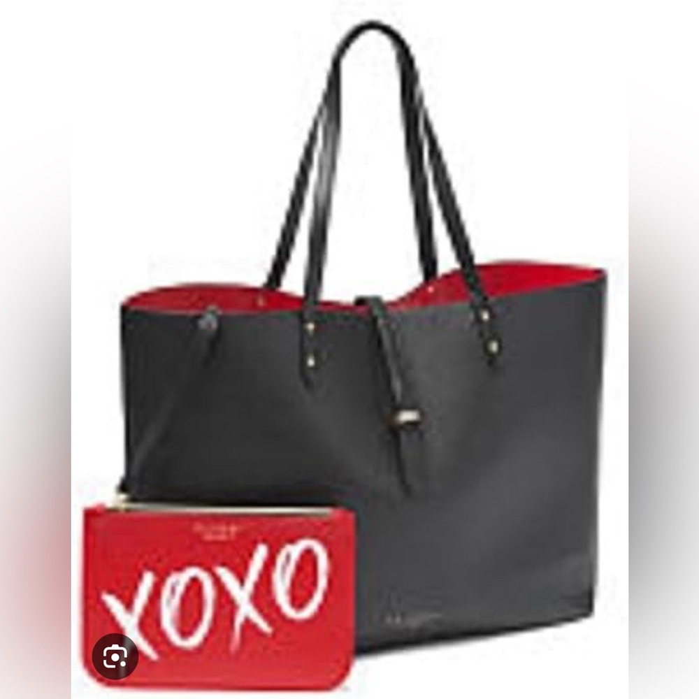 VS Black and Red Tote Bag with Wristlet